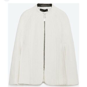 Zara Woman Wool Ecru Cape Jacket